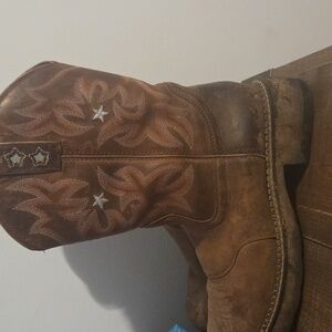 Brown Western Cowboy Boots with Star Accents